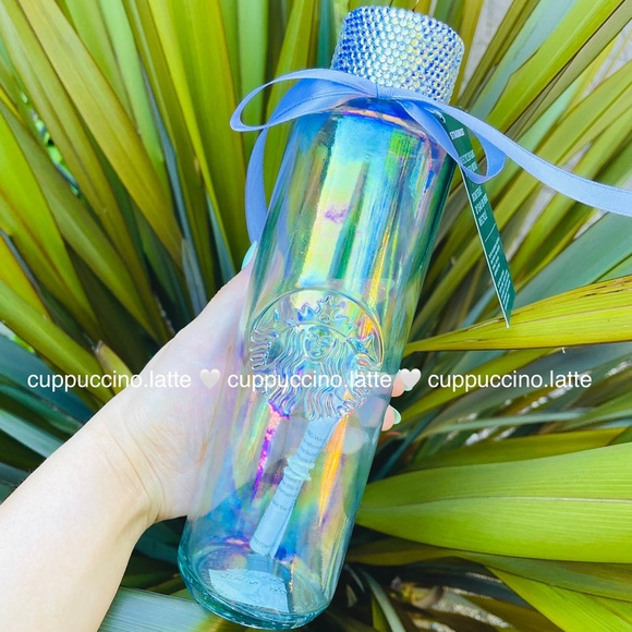 ✨NEW✨Luxury Bling Large Rainbow Glass Water Bottle